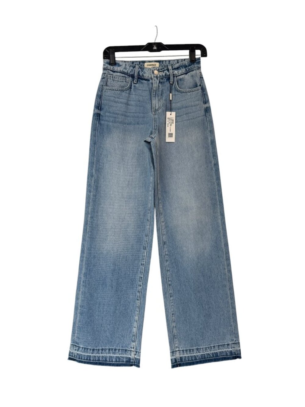 $299 NWT L'Agence Zion Blue Scottie High Rise Wide Denim Jeans size 23/26.5" - Picture 4 of 7